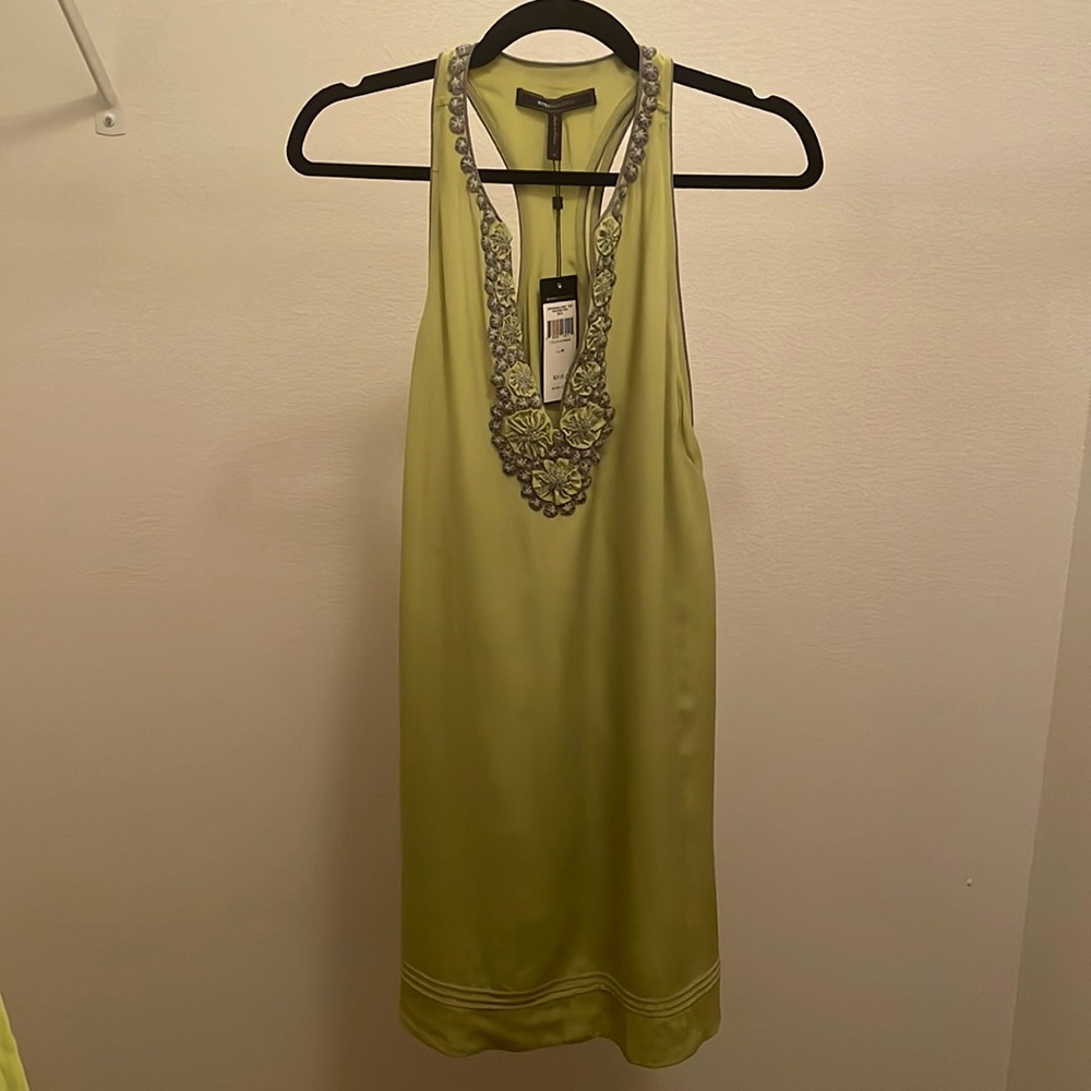 BCBGMAXAZRIA Green Silk Dress Size Medium NWT $318